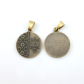 Подвеска Вышивка Тризуб 21х32 мм 1 шт. Бронза