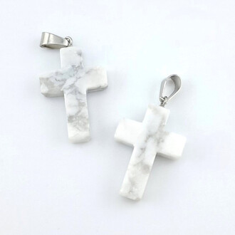 Кулон Крест Кахолонг 35х18х6 мм 1 шт.