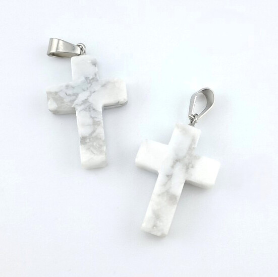 Кулон Крест Кахолонг 35х18х6 мм 1 шт.