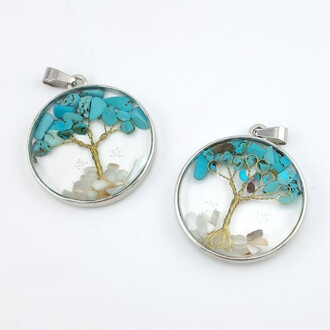 Кулон Дерево счастья Бирюза 33х4,5х43 мм 1 шт.