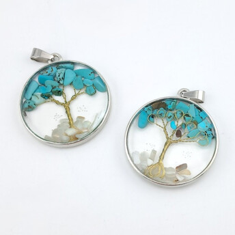 Кулон Дерево счастья Бирюза 33х4,5х43 мм 1 шт.