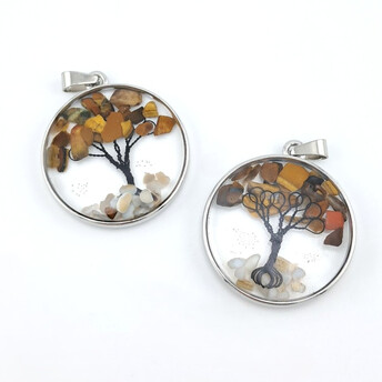 Кулон Дерево счастья Тигровый глаз 33х4,5х43 мм 1 шт.