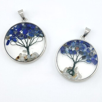 Кулон Дерево счастья Лазурит 33х4,5х43 мм 1 шт.