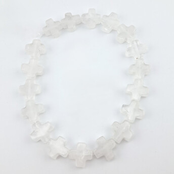 Горный хрусталь бусины Крест из камня 13х13х5 мм +-24 см 18 шт.