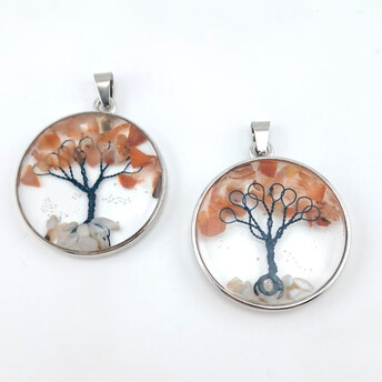 Кулон Дерево счастья Сердолик 33х4,5х43 мм 1 шт.