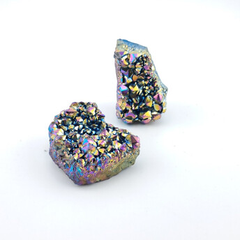 Радужная аура-друза аметиста сувенирный камень 35-45 г 1 шт.