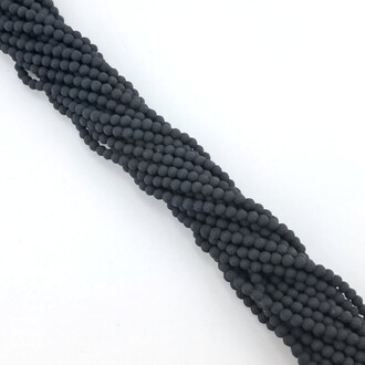 Бусины Шпинель матовые 3 мм Ø 0,8 мм 120 шт. нить 36 см Черный