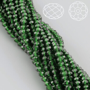 Бусины Swarovski огранка рондель 3х2,5 мм Ø 0,8 мм ±36 см (±153 шт.) Изумрудный прозрачный