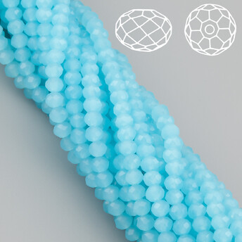 Бусины Swarovski огранка рондель 3х2,5 мм Ø 0,8 мм ±36 см (±153 шт.) Небесный светлый