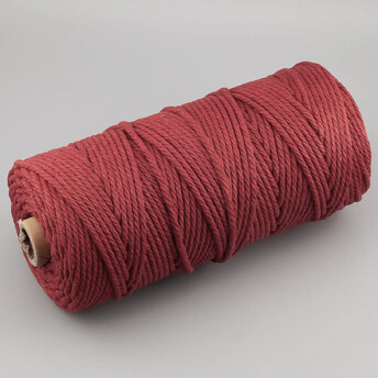 Канат для макраме веревка хлопковая 3 мм +-100 м Бордовый