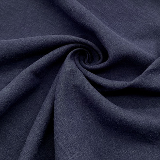Ткань 55% лен 45% хлопок 180 г/м2 1,5 м 1 м Синий темный