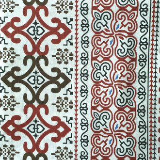 Ткань 55% лен 45% хлопок 180 г/м² 1,5 м 1 м принт Chinese knot