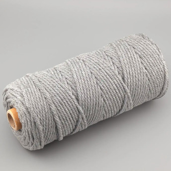 Канат для макраме веревка хлопковая 3 мм +-100 м Серый светлый