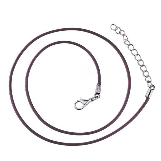 Шнурок на шею кожаный 2 мм 45 см Коричневый