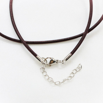 Шнурок на шею кожаный 2 мм 45 см Коричневый