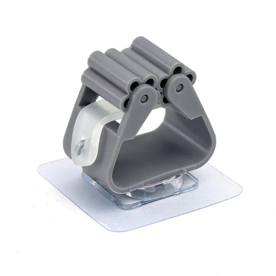 Настенный держатель органайзер для уборочного инвентаря 5,7х5х3 см 1 шт. Серый