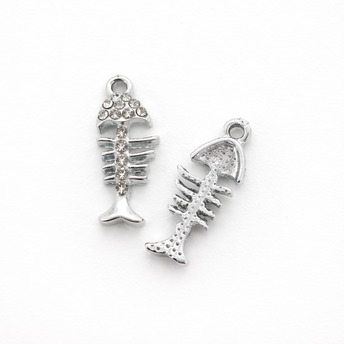 Підвіска метал fish skeleton 9х22 мм 1 шт. Срібний