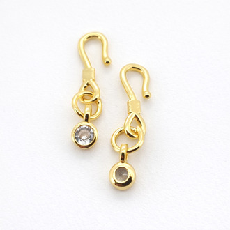 Замок Dewdrop мідний 18К позолота 4 мм/13 мм 1 шт. Золото