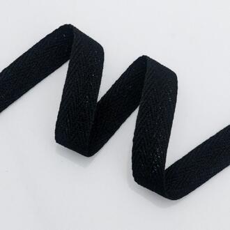 Стрічка кіперна Ялинка саржева бавовна 1,5 см 1 м Чорний