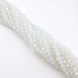 Бусины хрусталь огранка шар 6х5,5 мм Ø 1 мм ±50 см (±98 шт.) Лунный АВ