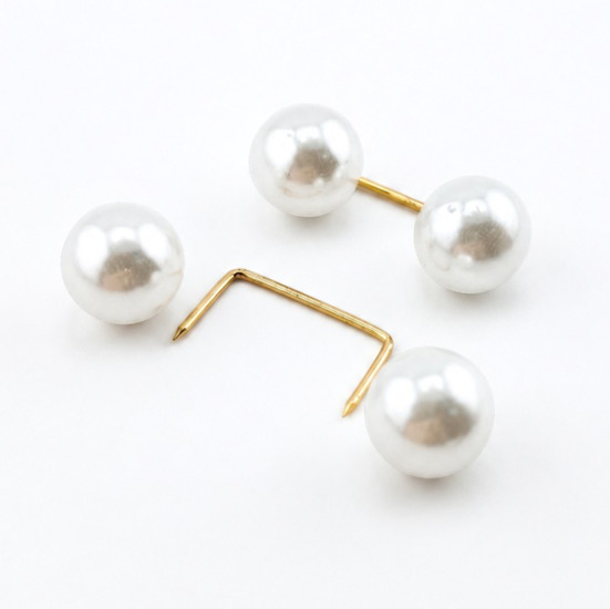 Брошь Pearl Duet для одежды 32 мм 1 шт. Белый