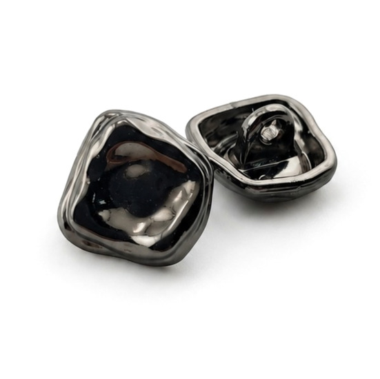 Пуговица Rounded Square LuxFabric на ножке металл 10х10,5 мм 1 шт. Черный никель