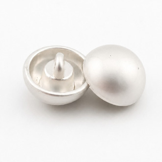 Пуговица Round Dome LuxFabric на ножке металл 12 мм 1 шт. Белый глянцевый