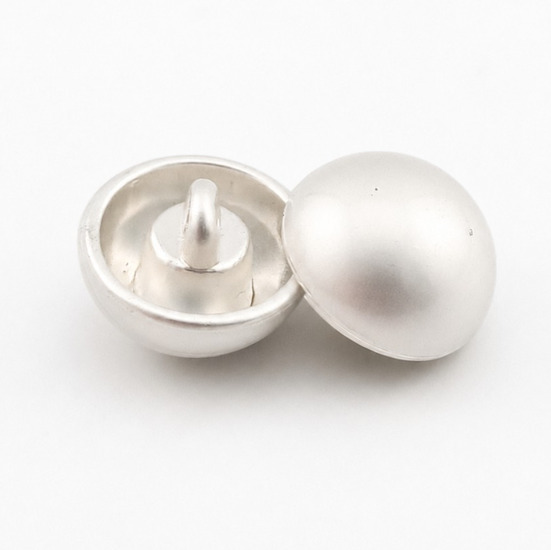 Пуговица Round Dome LuxFabric на ножке металл 12 мм 1 шт. Белый глянцевый