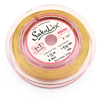 Ювелірний трос SakuLux (Flexy7) Японія 0,50 мм 1 м Золотистий