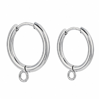 Сережки Конго Simple нерж. сталь 12,5х2 мм Ø 8 мм 1 пара Платина