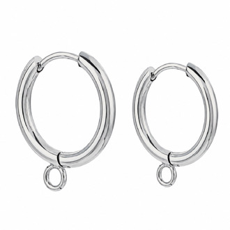 Сережки Конго Simple нерж. сталь 20х2 мм Ø 16 мм 1 пара Платина