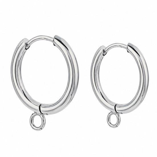 Сережки Конго Simple нерж. сталь 20х2 мм Ø 16 мм 1 пара Платина