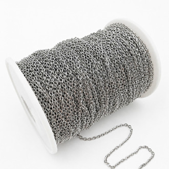 Ланцюг паяний нержавіюча сталь LS Cable Chain 2,4х3х0,5 мм 1 м Платина