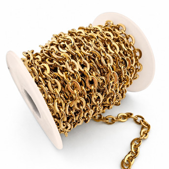 Ланцюг нержавіюча сталь LS Cable Chain 6,8х8,7х1,2 мм 1 м Золотистий