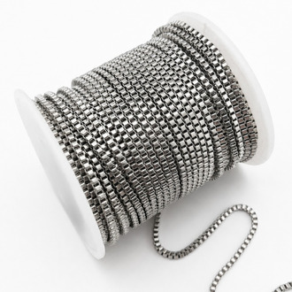 Ланцюг нержавіюча сталь LS Box Chain 2х1,7х0,3 мм 1 м Платина