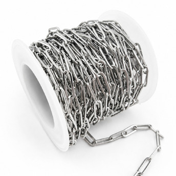Ланцюг паяний нержавіюча сталь LS Paperclip 4х12х0,8 мм 1 м Платина