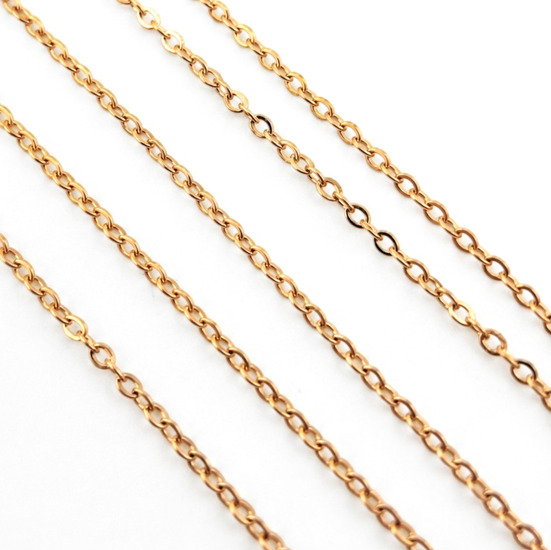 Ланцюг паяний нержавіюча сталь LS Cable Chain 1,6х2,4х0,3 мм 1 м Золотистий