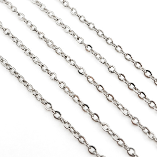 Ланцюг паяний нержавіюча сталь LS Cable Chain 1,6х2,4х0,3 мм 1 м Платина