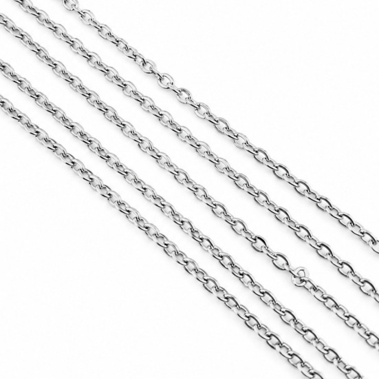 Ланцюг паяний нержавіюча сталь LS Cable Chain 2,4х3х0,5 мм 1 м Платина