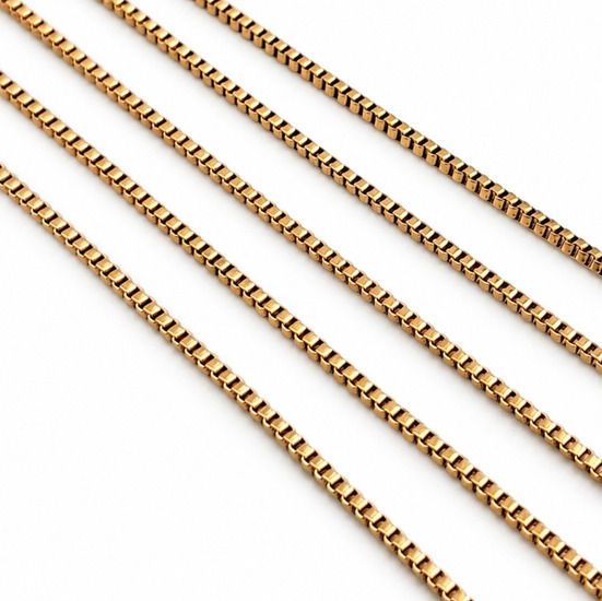 Ланцюг нержавіюча сталь LS Box Chain 1,5х1,3х0,2 мм 1 м Золотистий