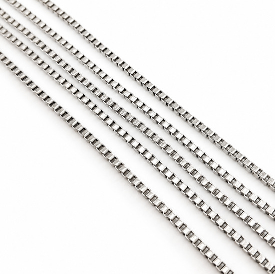 Ланцюг нержавіюча сталь LS Box Chain 2х1,7х0,3 мм 1 м Платина