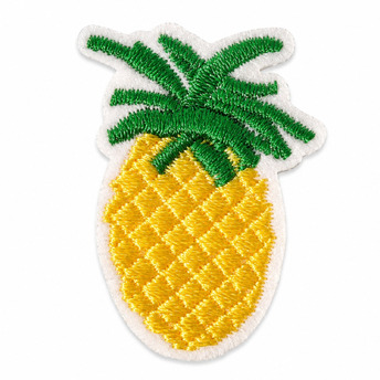 Термоаплікація Pineapple вишита 3,5х2,6 см 1 шт. Жовто-зелений