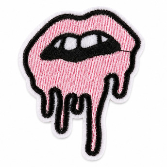 Термоаплікація Melting Lips вишита 5,2х6,5 см 1 шт. Рожево-чорний