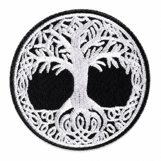 Термоаплікація Tree of life вишита 7х7 см 1 шт. Біло-чорний