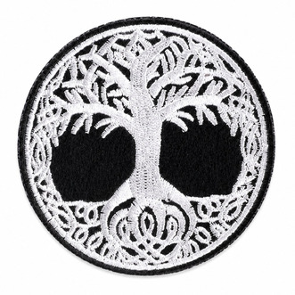 Термоаплікація Tree of life вишита 7х7 см 1 шт. Біло-чорний