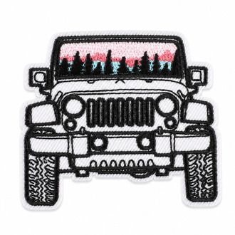 Термоаппликация Jeep вышитая 7,5х6,5 см 1 шт. Бело-черный