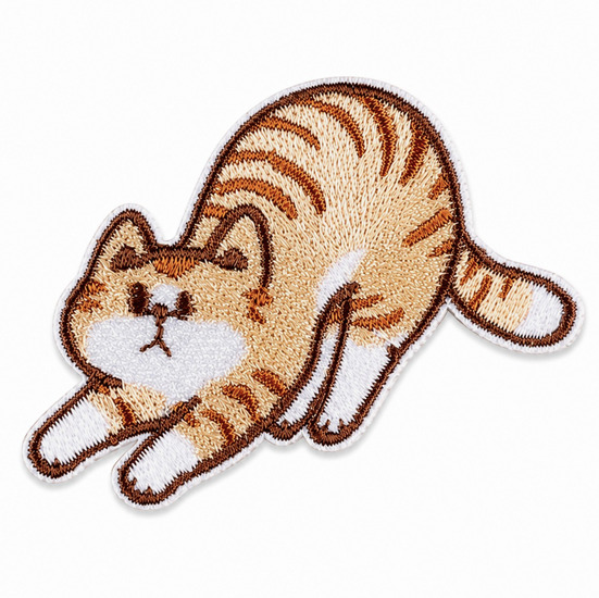 Термоаплікація Cute kitten вишита 6,6х4,5 см 1 шт. Бежевий