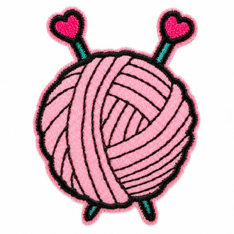 Термоаплікація Yarn Ball вишита 4,5х6 см 1 шт. Рожевий