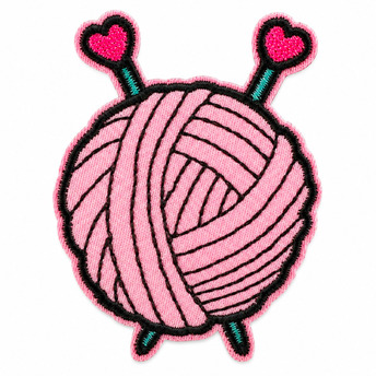 Термоаплікація Yarn Ball вишита 4,5х6 см 1 шт. Рожевий