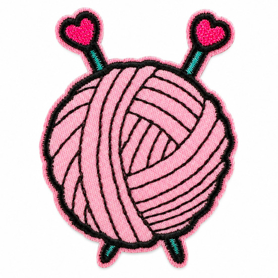 Термоаплікація Yarn Ball вишита 4,5х6 см 1 шт. Рожевий